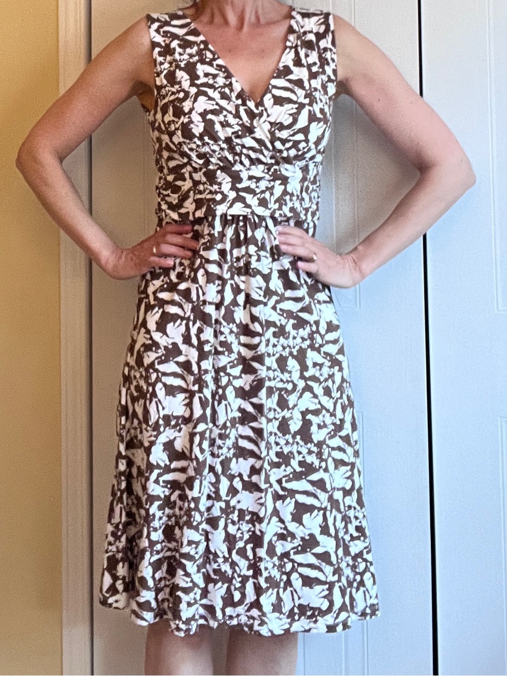 Pure Collection Viscose Abstract Floral Midi Dress NWT US 6